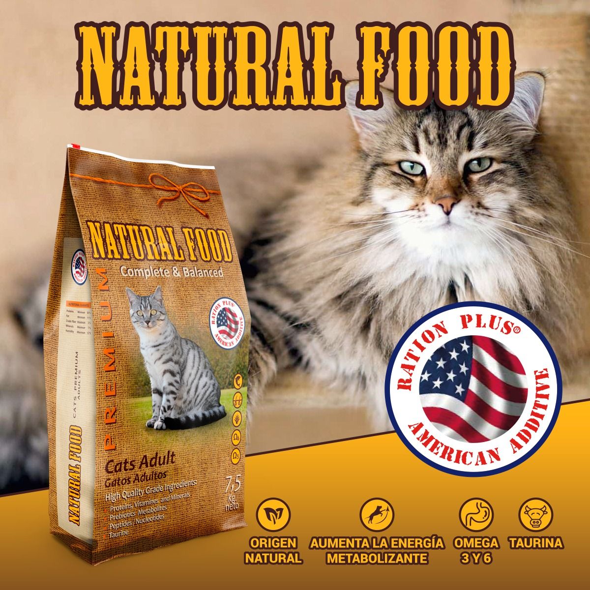 NATURAL FOOD Premium Para Gatos Adultos 7.5 kg MundoZOO